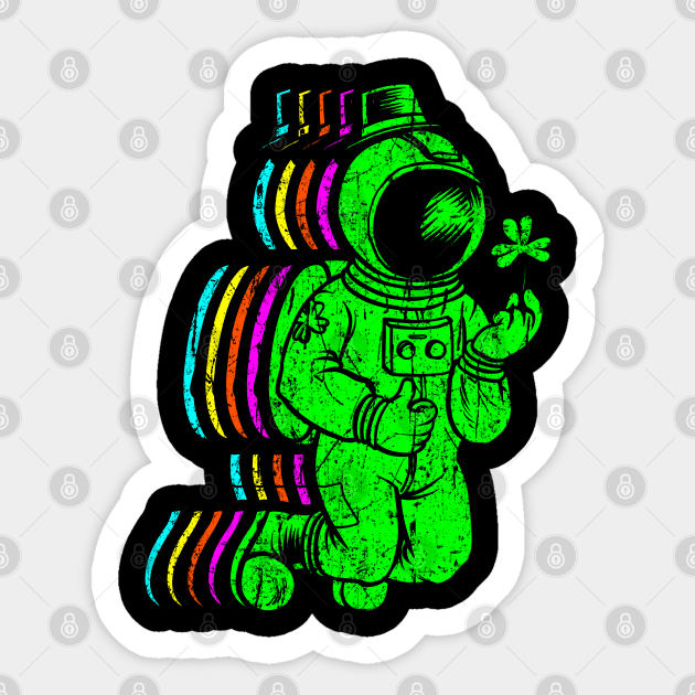 St. Patrick's Day - Space Sticker by theanimaldude